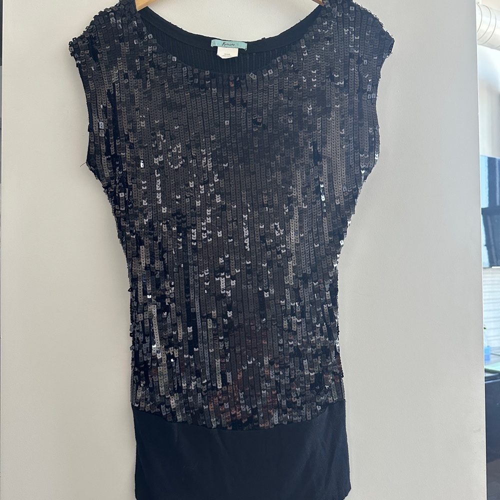 Marciano Black Sequin Top